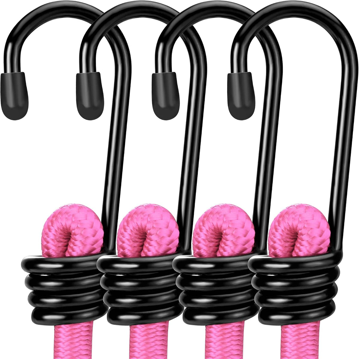 WORKPRO 24" Bungee Cords with Hooks, 4 Pack Heavy Duty Outdoor Bungee Strap