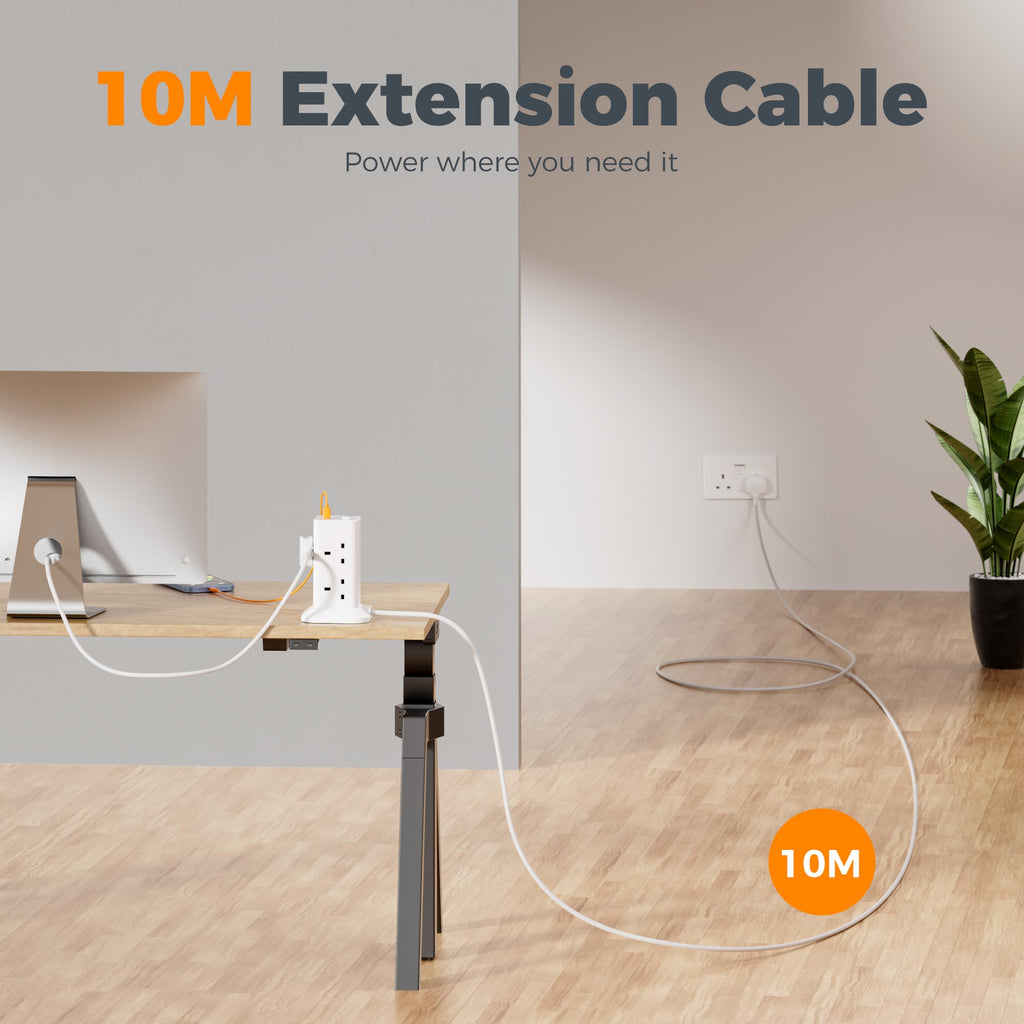 TESSAN Tower Extension Lead 5M with USB C Slots