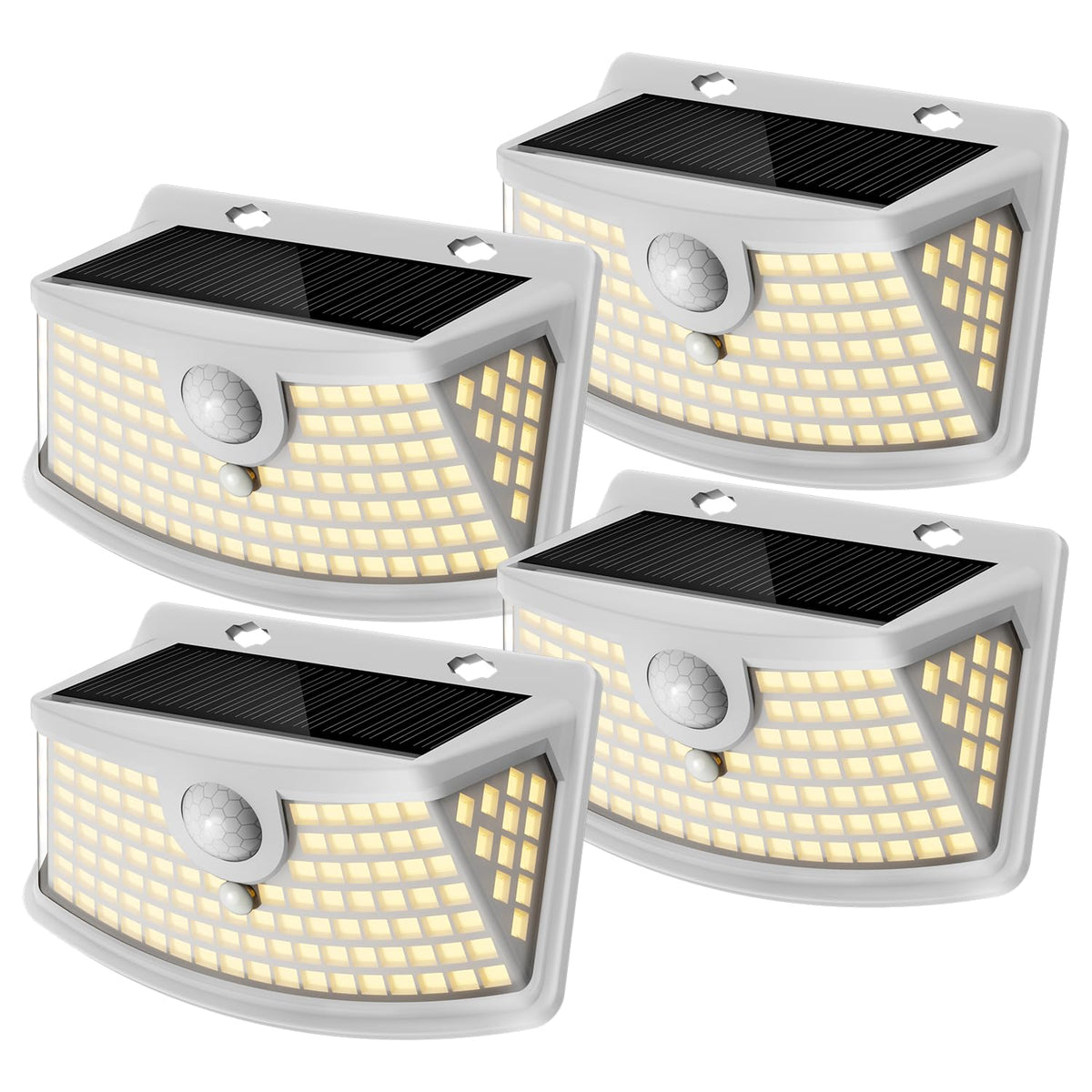Aootek Solar Motion Sensor Lights Outdoor 120 LEDs, Black, 6 Pack