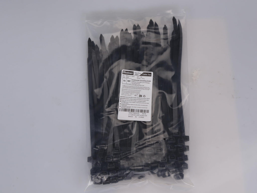 100 Pack Black Plastic Cable Ties 300mm×3.6mm Heavy Duty Strong Nylon Premium Self Locking 12 inch/30 cm Long Zip Tie Wraps