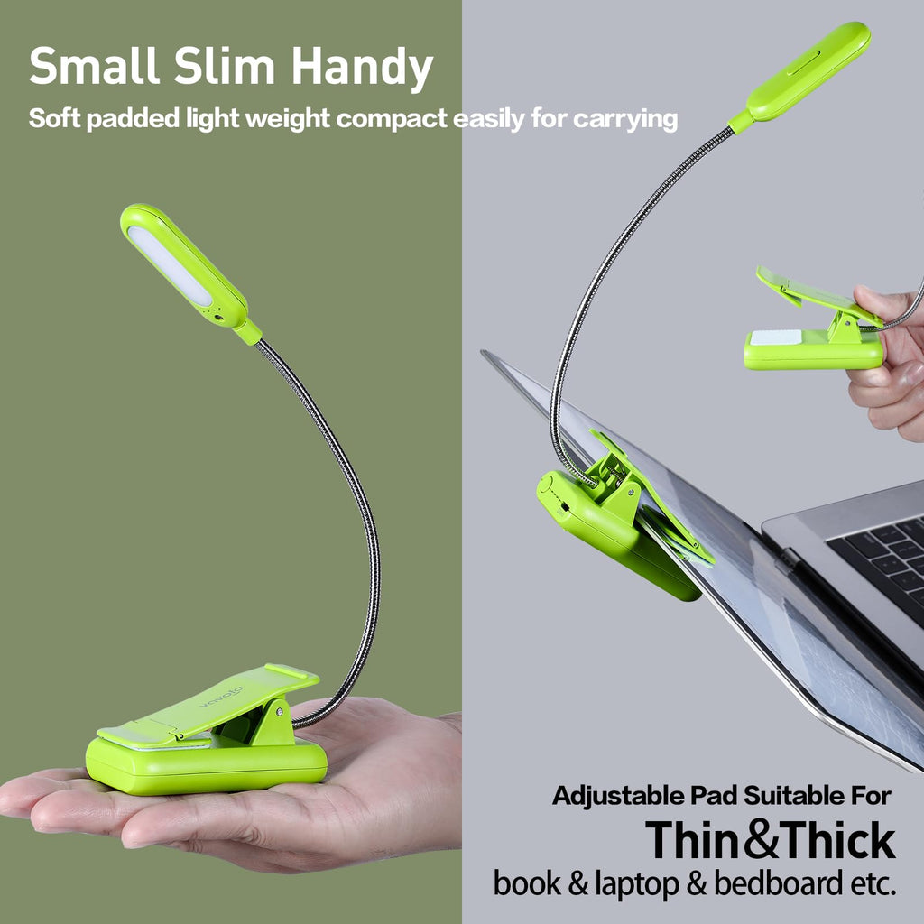 VAVOFO Rechargeable Reading Light, Clip on Book Light for Reading in Bed