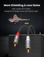MOSWAG RCA Stereo Cable,2-Male to 2-Male RCA Audio Stereo Cable 10Ft/3M,RCA Cord Auxiliary Audio Cord Nylon Braided for Home Theater, HDTV, Amplifiers, Hi-Fi Systems, Car Audio, Speakers