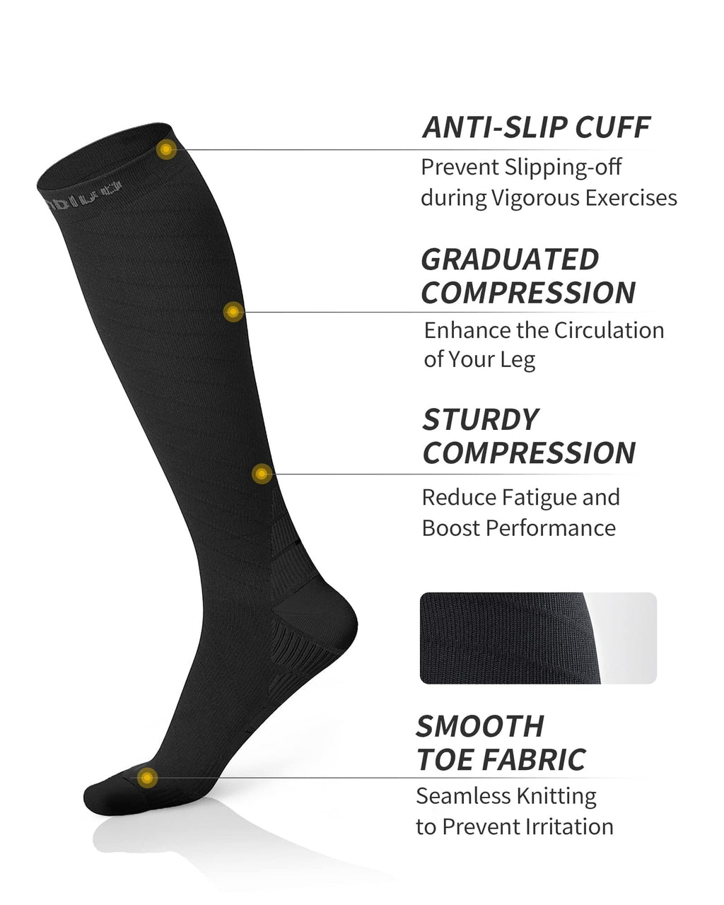 CAMBIVO Compression Socks for Women & Men 2 Pairs, Travel Flight Socks