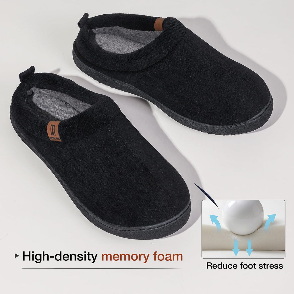 MERRIMAC Men's Slip-on Slippers Memory Foam Non-slip Indoor House Shoes