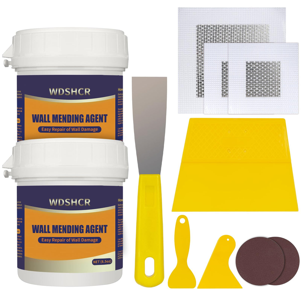 Drywall Repair Kit Drywall Hole Repair Patch Kits Wall Spackle Repair Paste with 8.5OZ White Wall Repair Putty with Scraper, Wall Surface Hole Fill Quick and Easy Solution (1Pack)