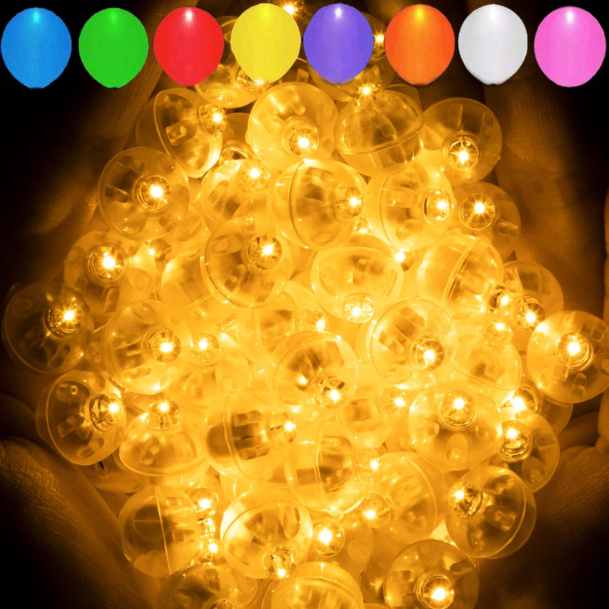Aogist 200pcs 10-Colors Mini Lights with Hook,Long Standby Time Waterproof LED Balloon Light,Battery Powered,Ball Lamp for Balloon Paper Lantern Birthday Party Christmas Halloween