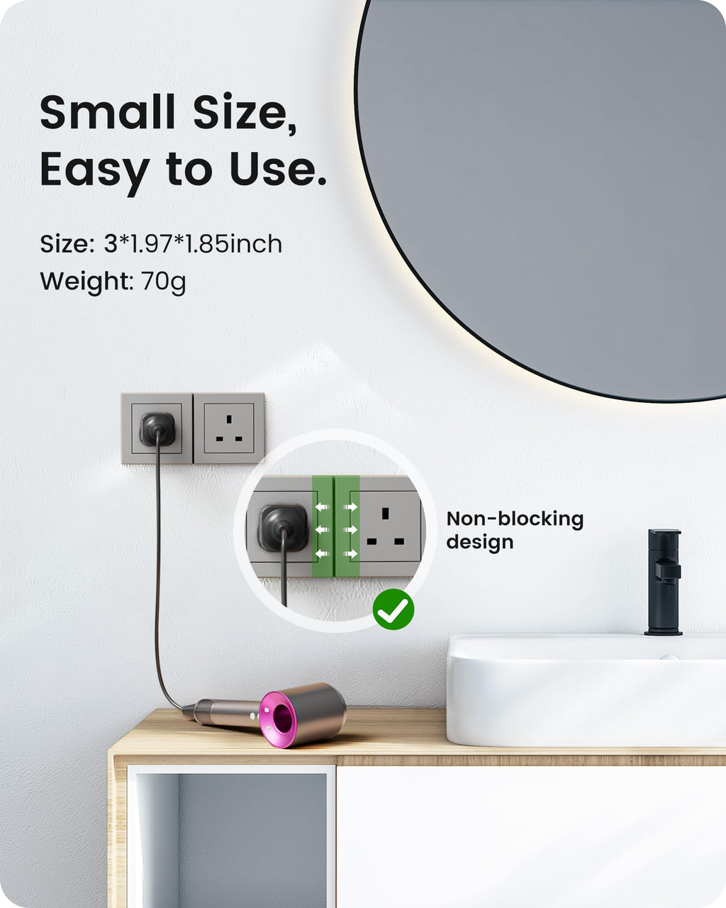 LENCENT 2 Pack EU to UK Plug Adapter