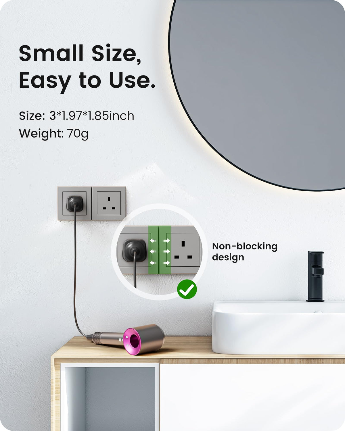 LENCENT 2 Pack EU to UK Plug Adapter