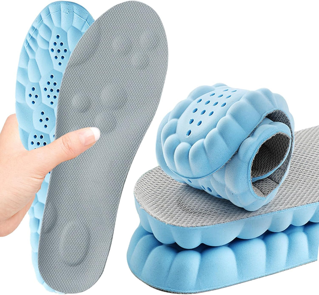 Memory Foam Insoles with Arch Support for Women Men,Comfort Massage Insoles Replacement Shoe Inserts for Trainers Sneakers Sports Shoes Work Boots,Breathable,Shock Absorption (8/8.5UK, Black)