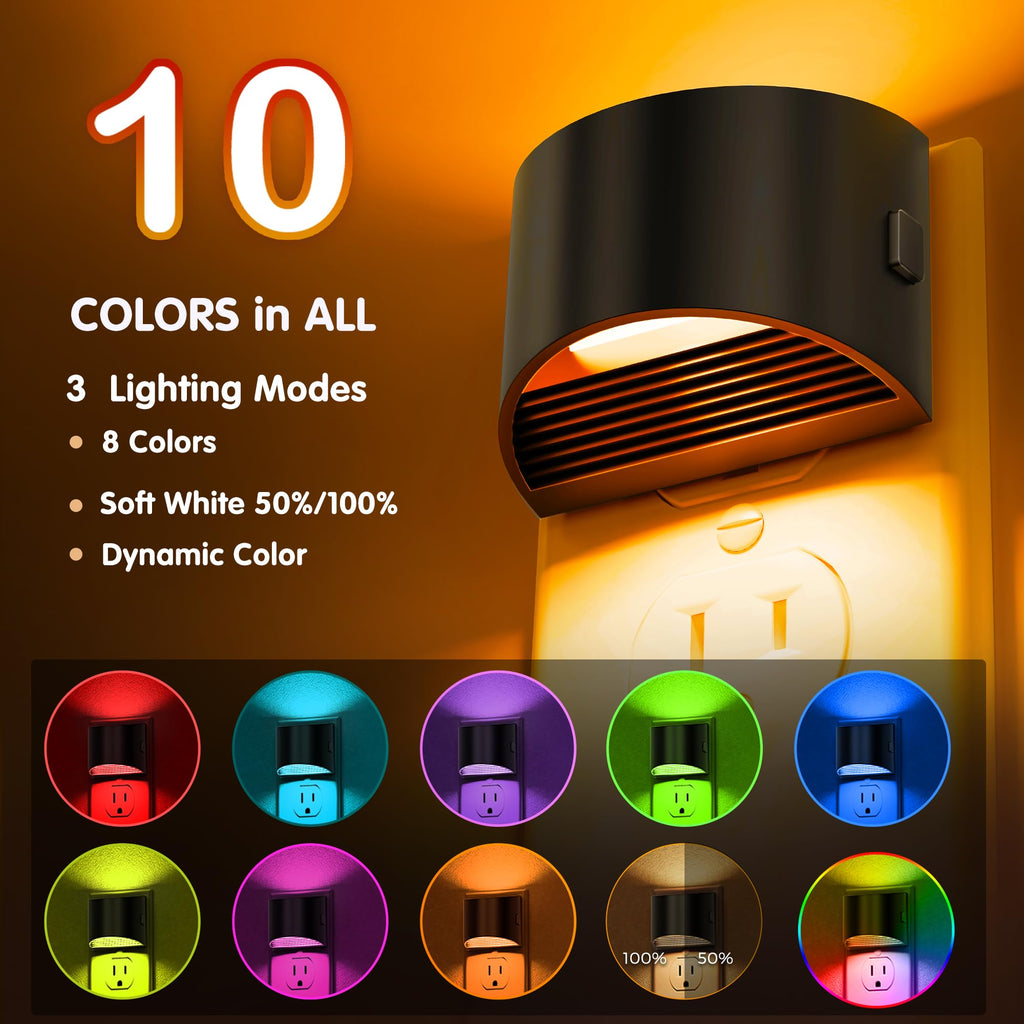 L LOHAS LED Night Lights Plug into Wall, Dimmable Night Light 2 Pack
