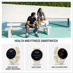 Garmin vívoactive 6, 42mm GPS smartwatch, AMOLED touchscreen, all-day health monitoring, personalised fitness features, advanced sleep coaching, Music, up to 11 days battery life, Bone/Lunar Gold