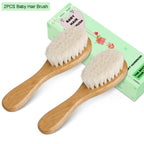 Baby Hair Brush with Wooden Handle and Super Soft Goat Bristles for Newborns, Infant, Toddlers, Kids