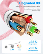 USB C Charger Cable 3M 2Pack Type C Charger Fast Charging 3A Lead Braided for Samsung Galaxy S23 S22 S21 S20 S10 S9 S8 A12 A13 A20e A21s A53 A70,Google Pixel 7 6,Huawei P30 P40,Sony Xperia,Switch,PS5