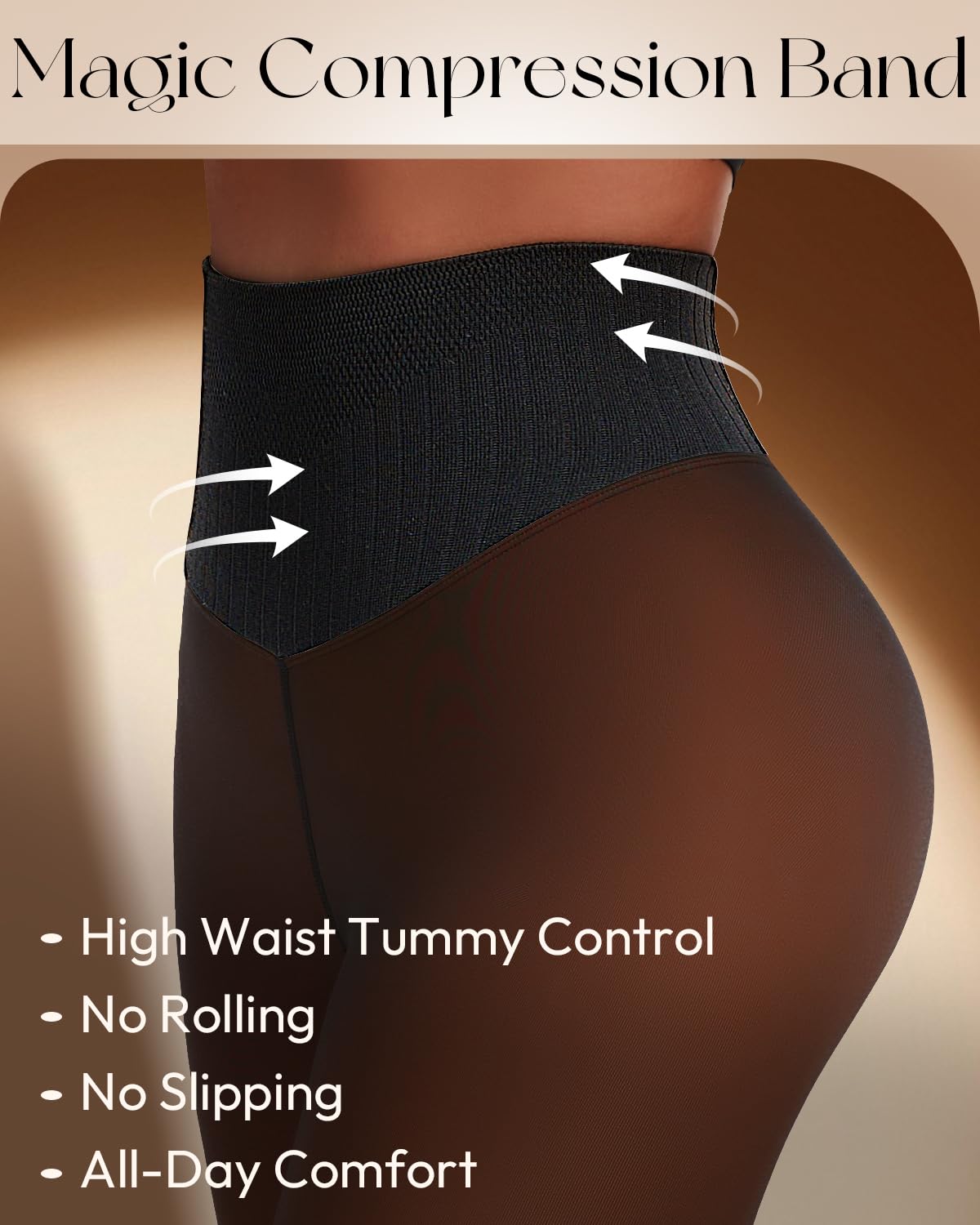 Fleece Lined Tights Leggings Women High Waist Sheer Thermal Tights