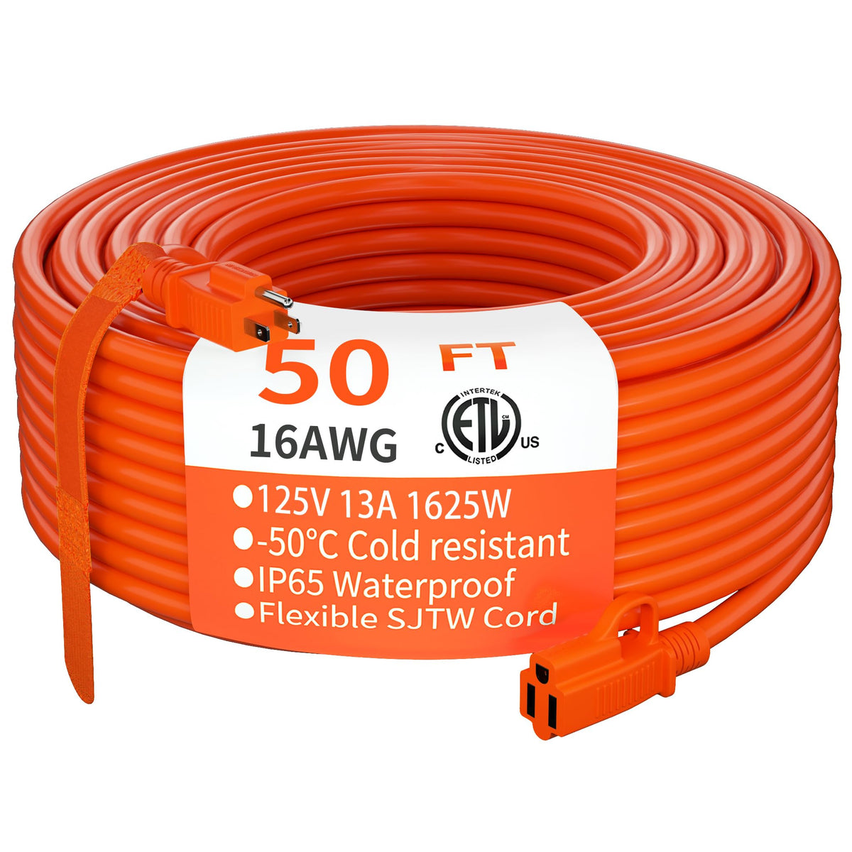HUANCHAIN Indoor Black Extension Cord 3 FT Waterproof 16/3 Gauge