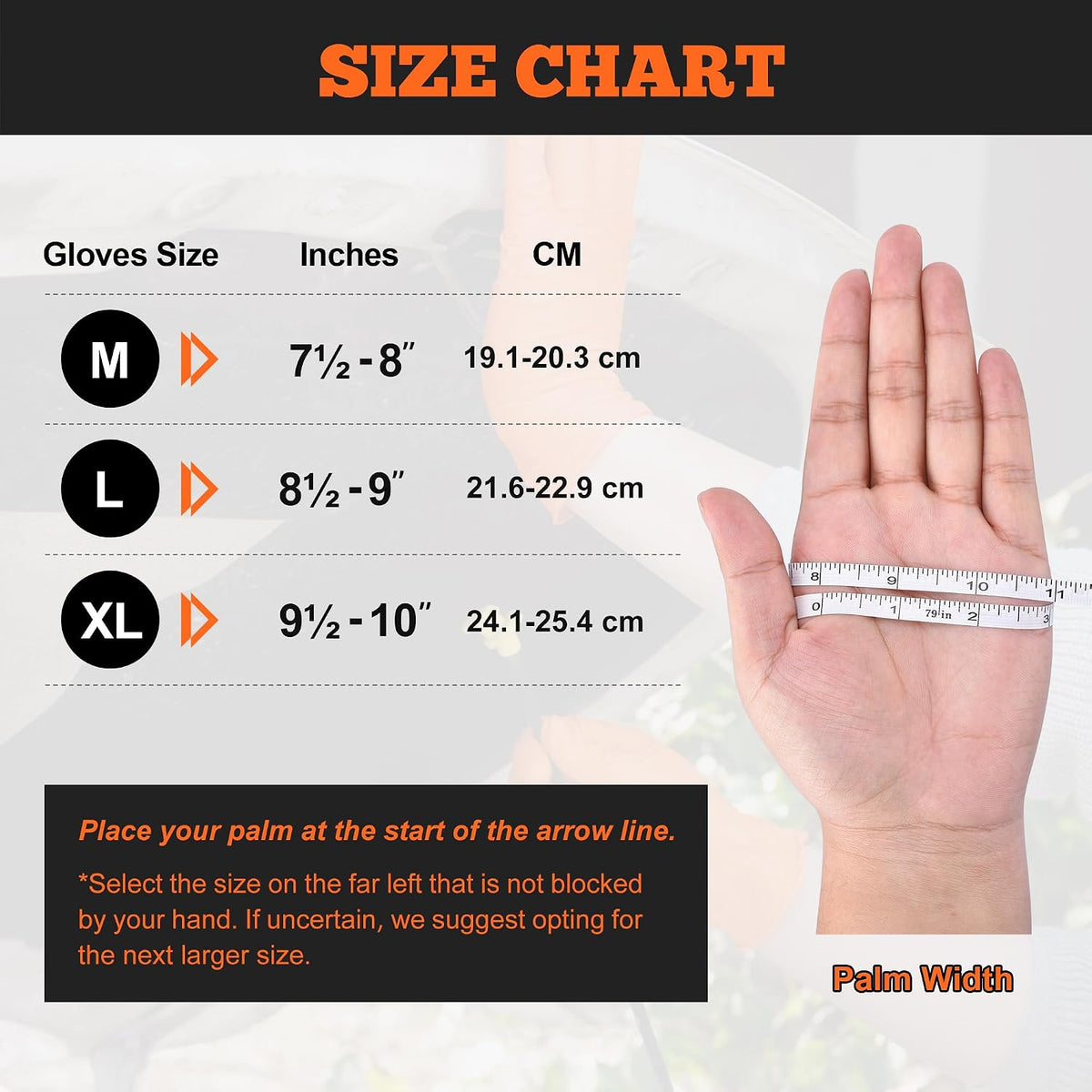 TitanFlex Heavy Duty Industrial Orange Nitrile Gloves, 8-mil, Gloves Disposable Latex Free with Raised Diamond Texture Grip, Powder Free, Rubber Glove, Mechanic Gloves,50-ct Box (Small)