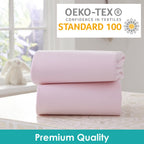 Clair de Lune 2 Pack Fitted Jersey Cotton Cot Sheets 60 x 120 cm (White)