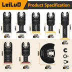 LEILUO 32Pcs Oscillating Tool Blades Wood Metal Multitool Blades Set