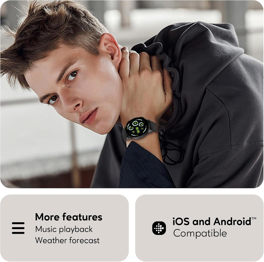AcclaFit Smart Watch Answer/Make Call,1.38" Smart Watches for Women Men,Fitness Tracker Watch with Heart Rate/Sleep Monitor,120+ Sports,IP68 Waterproof Step Counter Watch Compatible with Android IOS