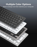 TECKNET 2.4G Wireless Compact Mini Keyboard, UK Layout, White
