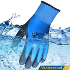 2 Pairs Waterproof Work Gloves Ultra-Grip Latex Coated Gardening Gloves, Durable and Versatile for Garden Car Fishing Outdoor Tasks