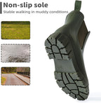 DRECAGE Wellies Boots Women Waterproof Short Chelsea Fashion Ladies Comfortable Rain Boots Outdoors Garden Walking