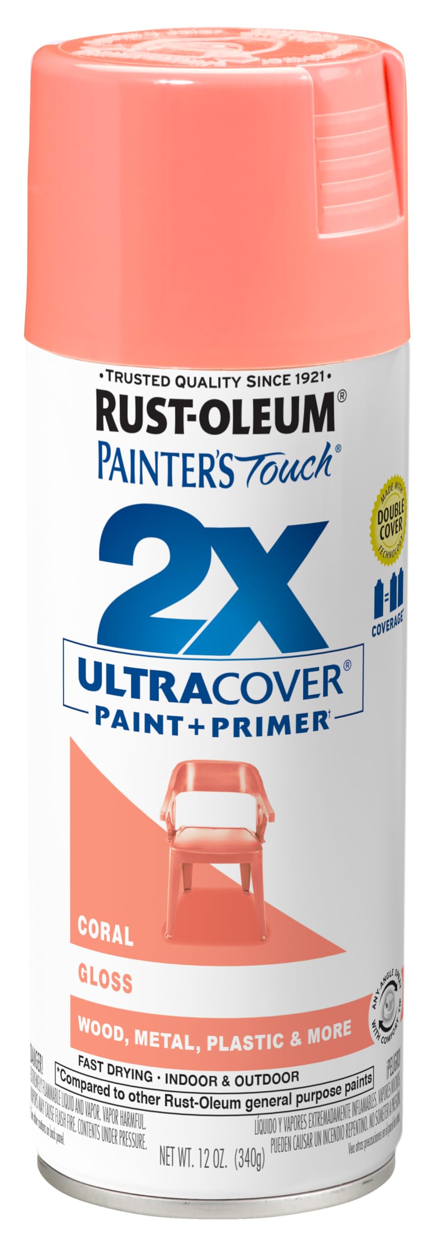 Rust-Oleum 334023-6PK Painter's Touch 2X Ultra Cover Spray Paint, 12 oz, Gloss Almond, 6 Pack