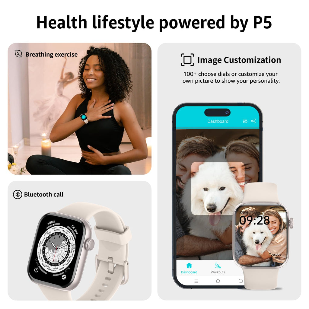 Smart Watch for Men Women Answer/Make Call,1.85" Smartwatch, Fitness Watch with Heart Rate Blood Pressure Sleep Monitor,140+Sports,IP68 Waterproof Step Counter Watch Compatible with Android IOS