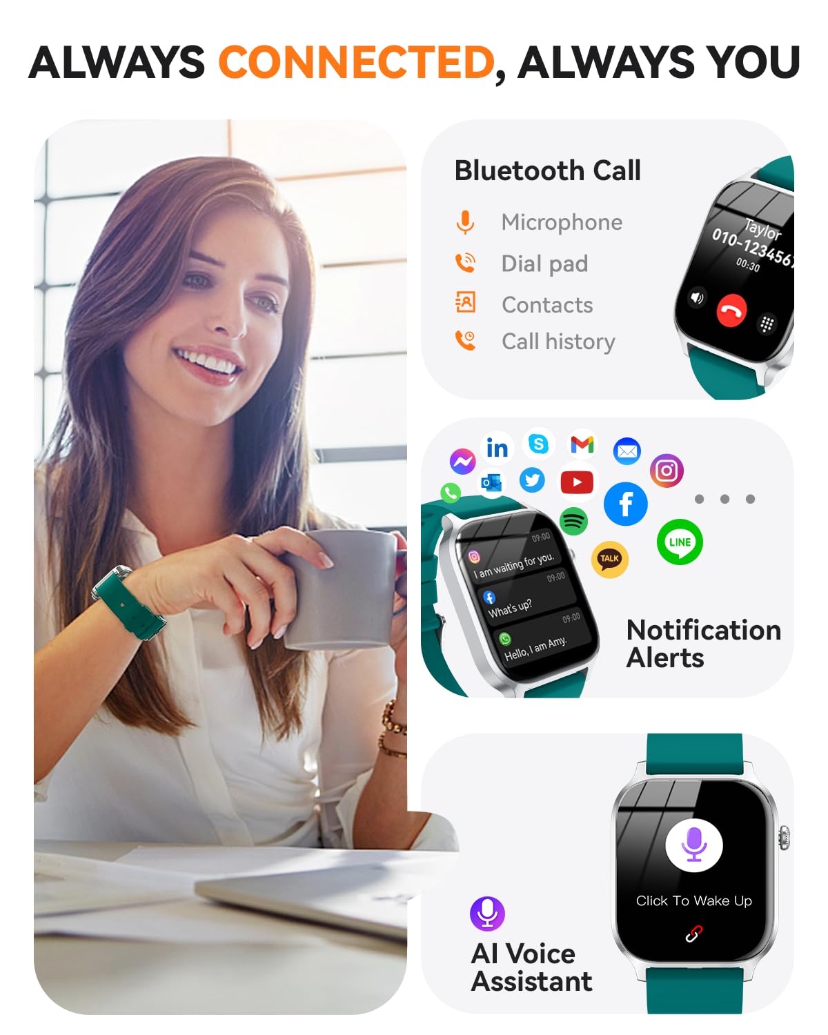 Smart Watch for Men Women- Answer/Make Call, 2026 IP68 Waterproof Fitness Tracker Watch with Sleep Step Counter Activity Smartwatch for Samsung Android iPhone iOS (Deep Burgundy, 1.83)