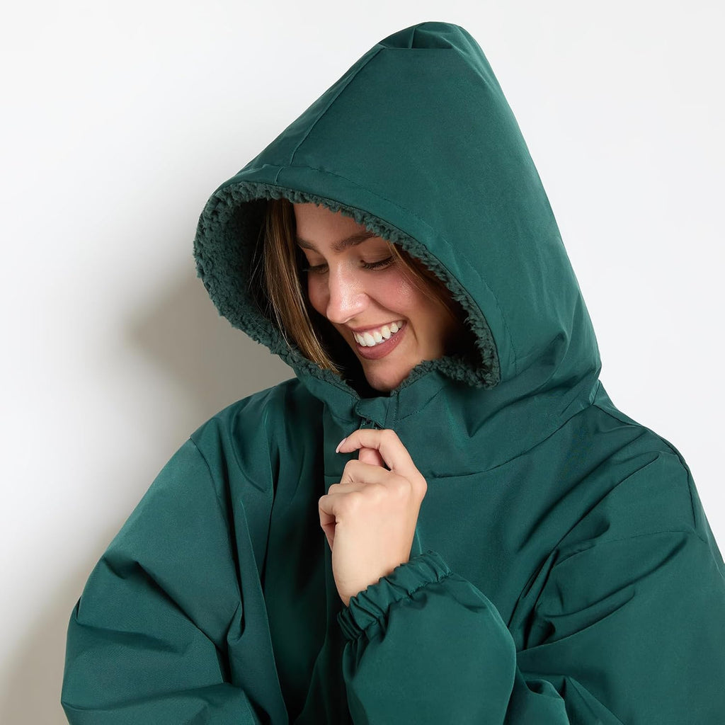 OHS Adults Drying Robe, Gifts for Women Outdoor Water-Resistant Changing Robe Womens Jacket Comfy Sherpa Privacy Robes for Women Men, Stay Dry Swimming Camping Drying Robes - S/M, L/XL