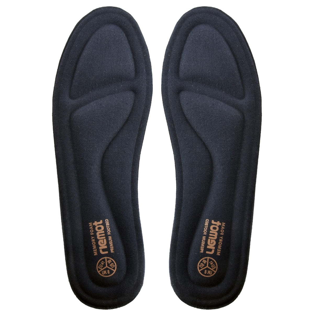 riemot Memory Foam Insoles for Men and Women - Replacement Shoe Inserts Comfort Cushioning for Sports Shoes, Trainers, Sneakers, Work Boots and Walking Shoes, Black with Yellow Base, UK8 / EU42