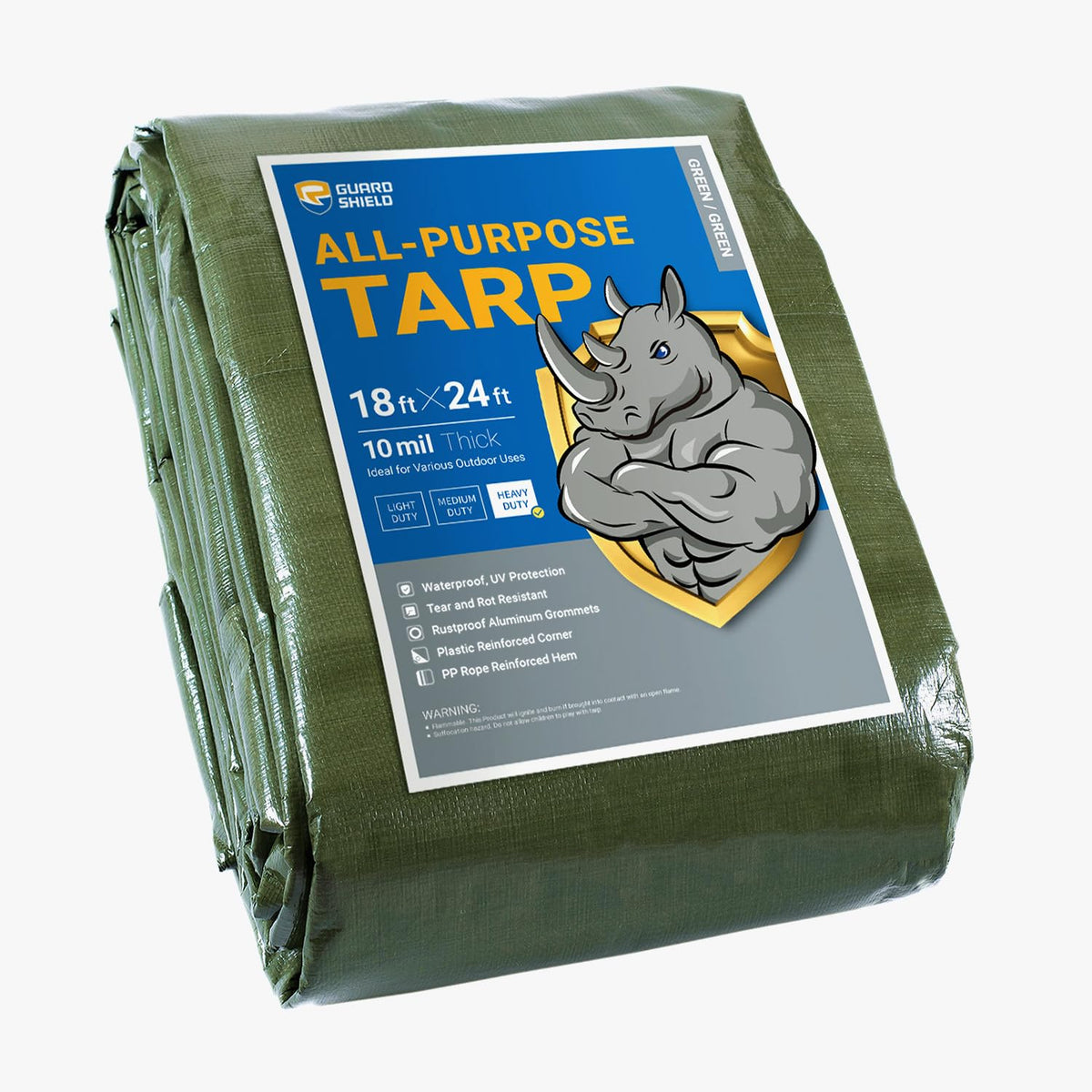 GUARD SHIELD Heavy Duty Tarp 20x30 Feet Silver/Black Multi Purpose Thick Waterproof Poly Tarp Cover 10mil