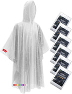 Hitituto Rain Ponchos for Adults - Extra Long Emergency Poncho with Hood, 6/12/24 Family Pack Raincoat, Home Survival Kits