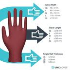 UNIGLOVES Black Pearl Nitrile Examination Gloves - Multipurpose, Powder Free and Latex Free Disposable Gloves - Box of 100 Gloves, Black, Large (GP0034)