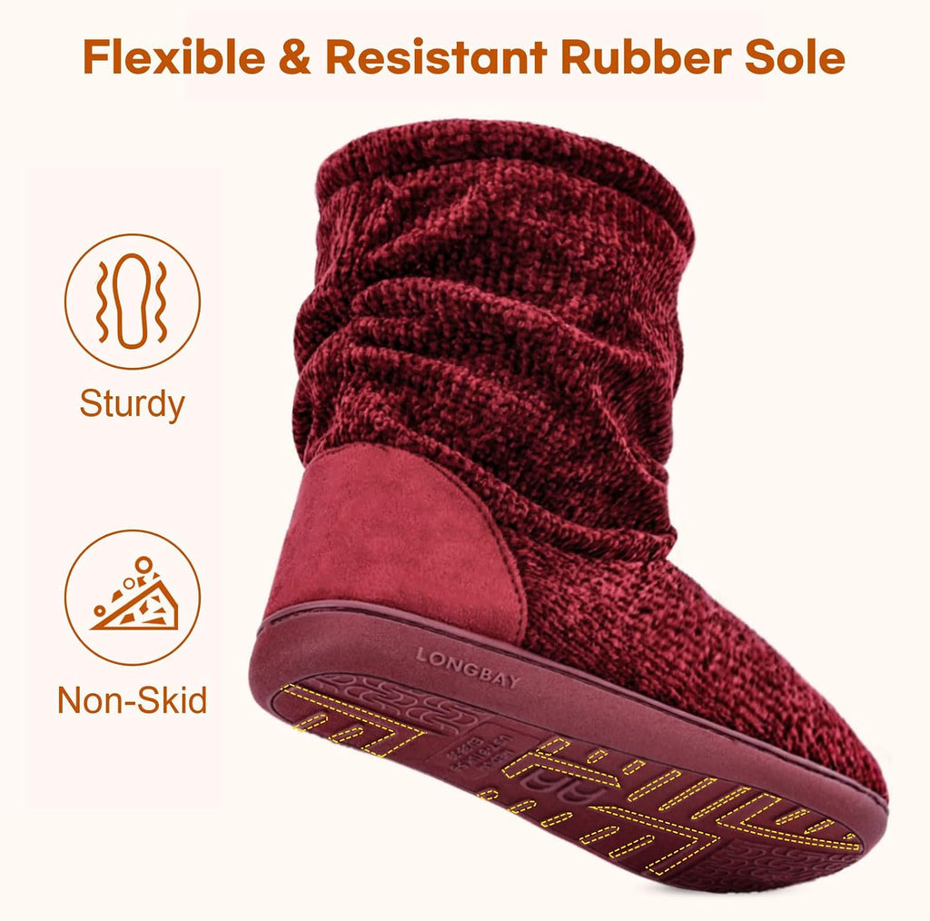 LongBay Women Slipper Boots Warm Memory Foam Indoor Outdoor House Shoe Gift