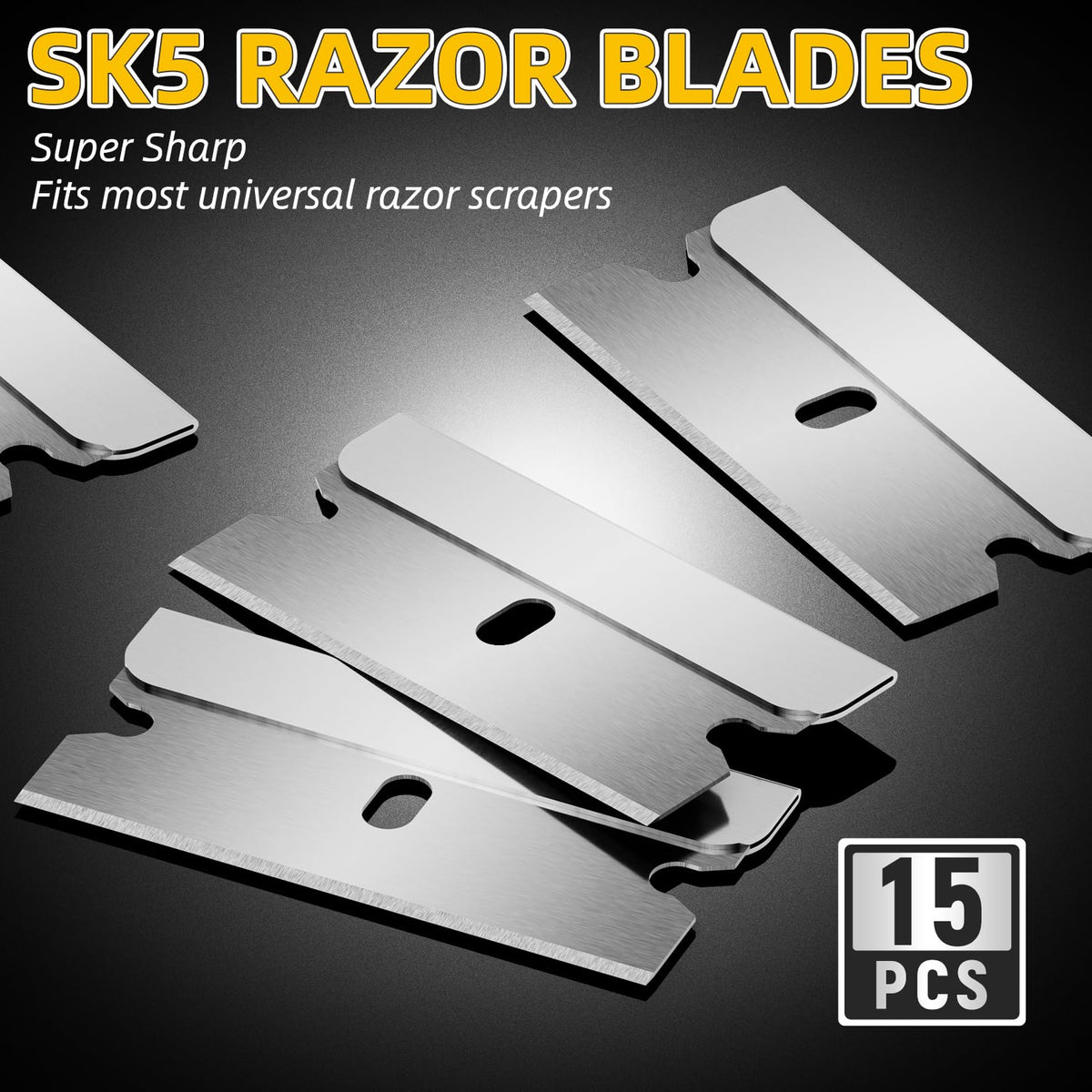 DIYSELF 1 Pack Razor Blade Scraper with 15 Extra Blades, Scraper Tool