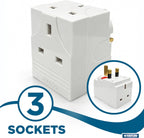 STATUS 3 Way Multi Plug Adaptor, White