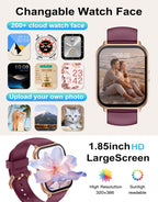 RUIMEN Smart Watch Answer Dial Call,Smart Watches for Women Men 1.85" HD Screen Fitness watch with SpO2 Heart Rate Sleep Monitor Step Counter Waterproof 100+ Sports Mode for Android iOS (2 Bands)
