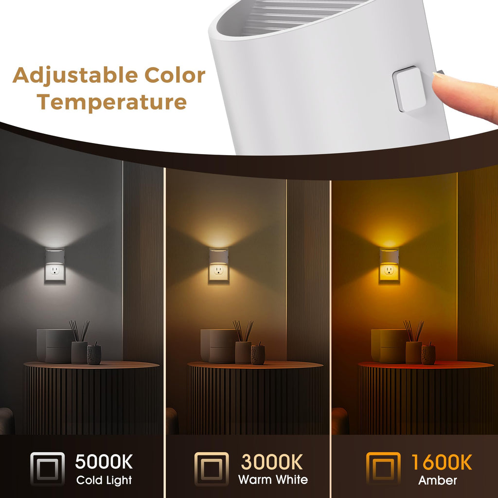 L LOHAS LED Night Lights Plug into Wall, Dimmable Night Light 2 Pack