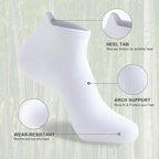 Niorasen Bamboo Trainer Socks for Men & Women, 6 Pairs, Low Cut