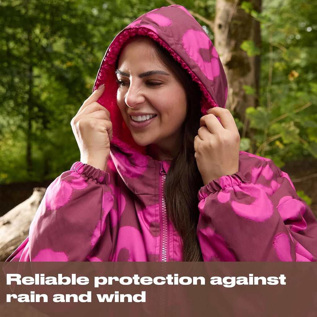 OHS Adults Drying Robe, Water-Resistant Changing Robe Gifts for Women Comfy Sherpa Privacy Robes for Women Men, Stay Dry Jacket Swimming Camping Drying Robes - S/M, L/XL