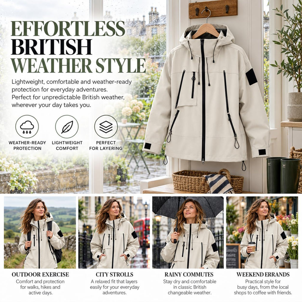 Waterproof Jackets Lightweight Raincoats for Women Windbreaker Coats