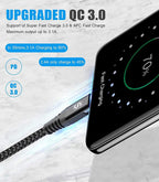 2-Pack 2m 60W USB C to USB C Charger Cable, PD Type C Super Fast Charging for iPhone 17 air 16 15 MacBook iPad Pro, Samsung Flip Fold 7 6 5 S26 S25 S24 S23 Ultra, Steam Deck, Nintendo Switch etc