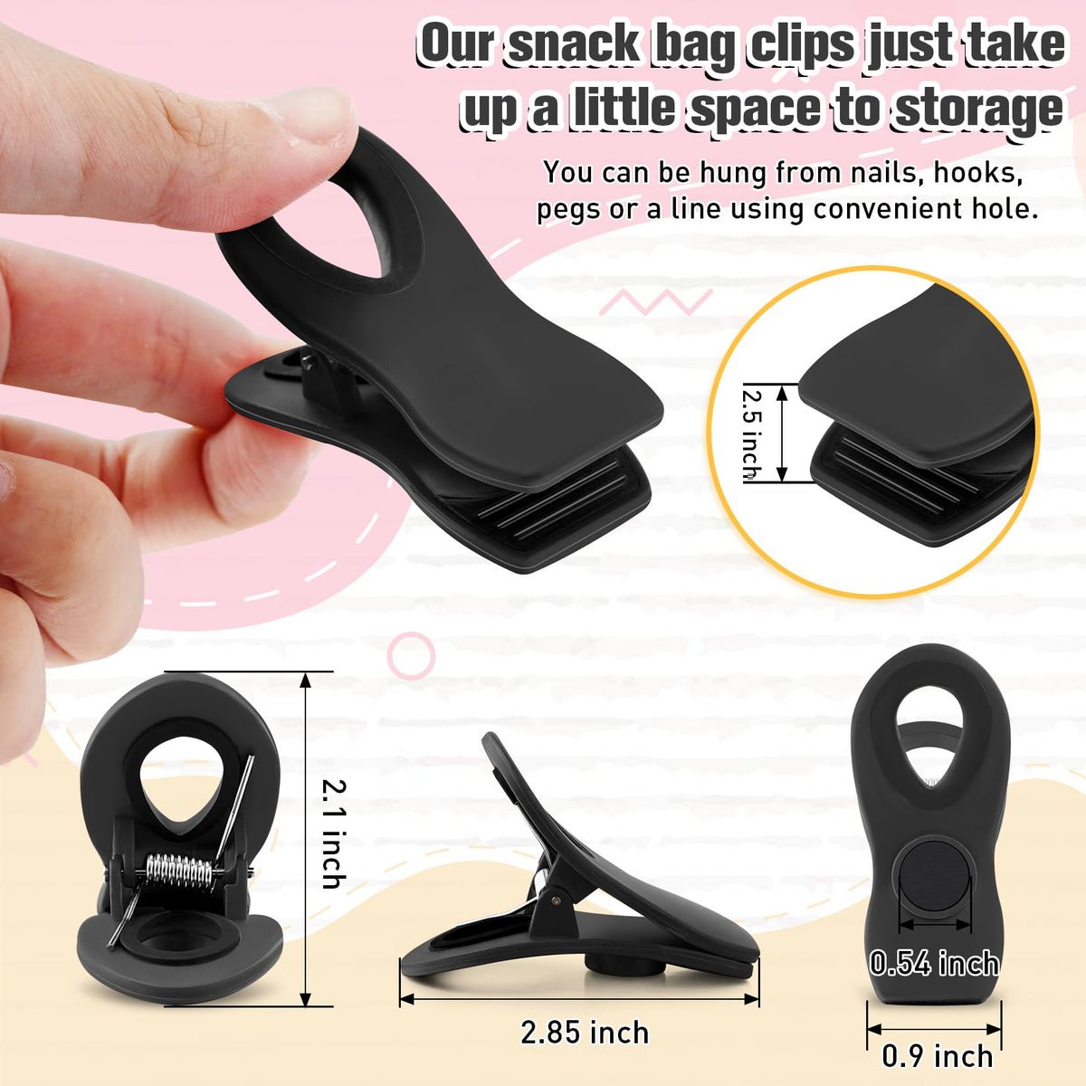 Chip Clips, Bag Clips for Food Storage, 12 Pack Multicolor
