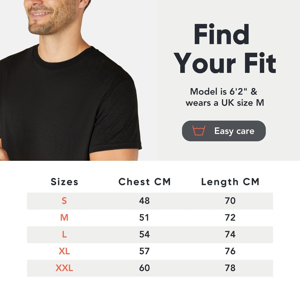 FM London 3/5 Pack Mens T Shirt, Premium Weight, 100% Cotton & Super Soft
