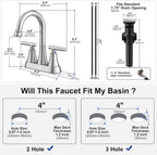 Matte Black Bathroom Faucet, Hurran 4 inch Centerset 2-Handle Lead-Free