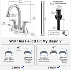 Matte Black Bathroom Faucet, Hurran 4 inch Centerset 2-Handle Lead-Free
