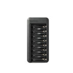 Amazon Basics Battery Charger for Rechargeable AA and AAA NiMh Batteries – UK Plug, 4-Bay, Black