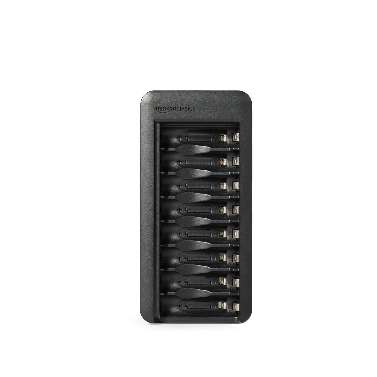 Amazon Basics Battery Charger for Rechargeable AA and AAA NiMh Batteries – UK Plug, 4-Bay, Black