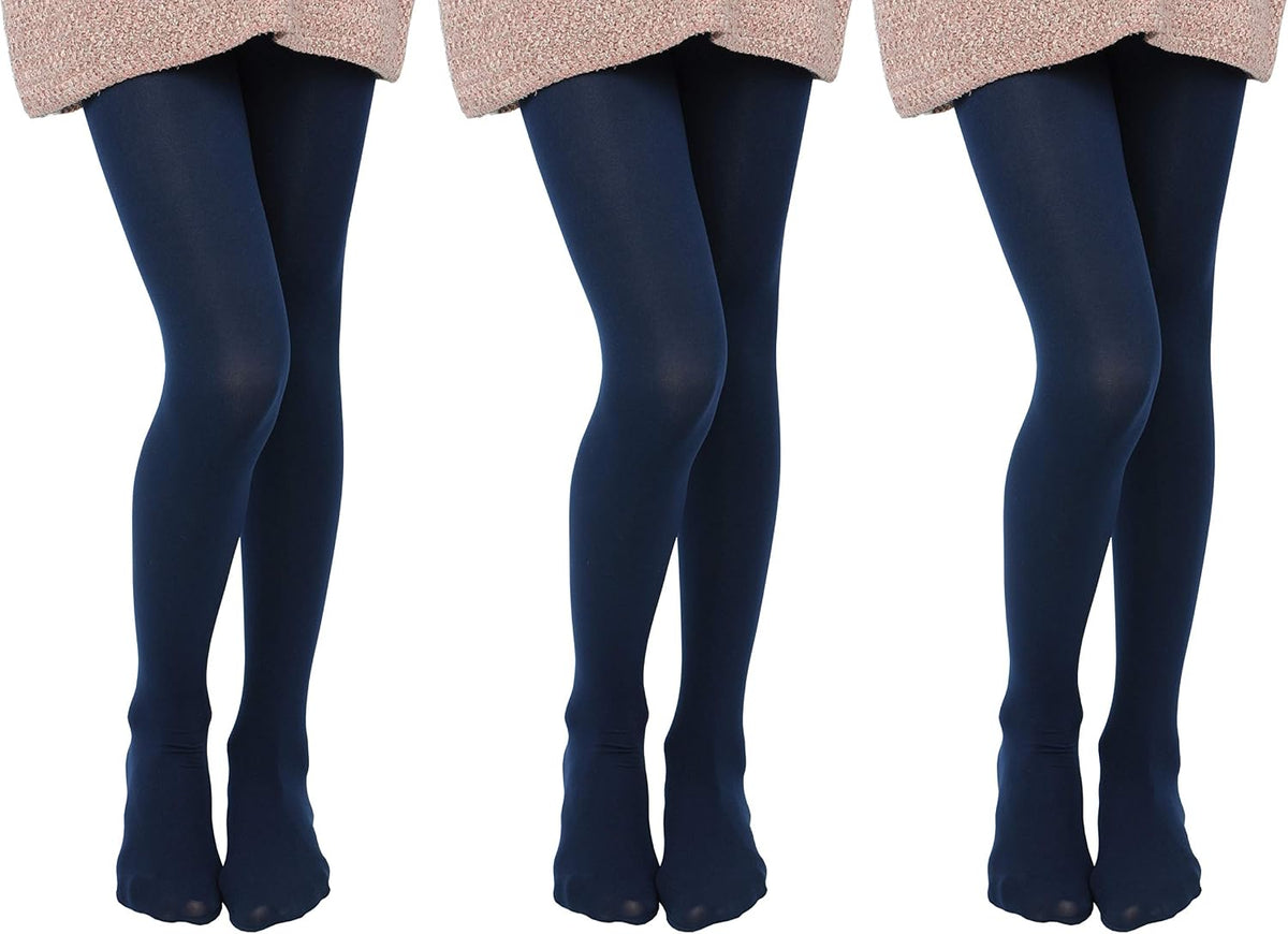 EVERSWE 3-Pack Girls Microfiber Tights Multiple Colors